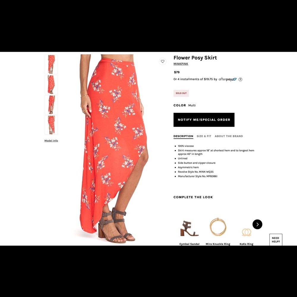 MINKPINK Flower Posy Skirt